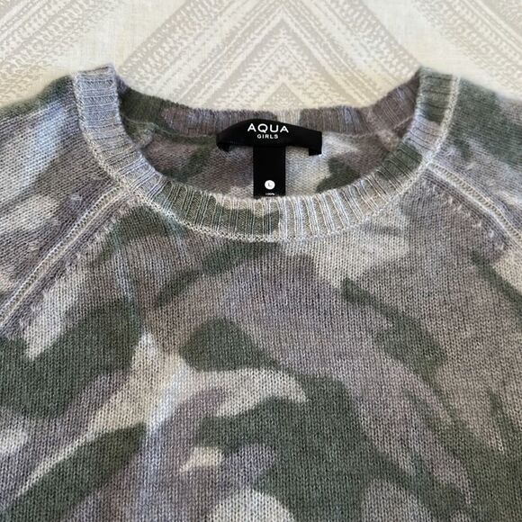 Aqua Girls Cashmere Camouflage Sweater - Picture 2 of 5